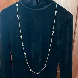 Long silver necklace